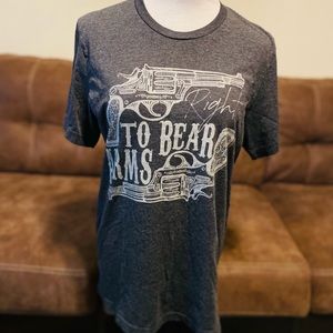 Bella Canvas Right to Bear Arms Boutique TShirt Gray with White writing